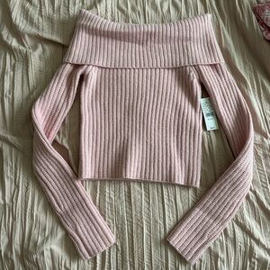 pacsun pink off shoulder sweater
